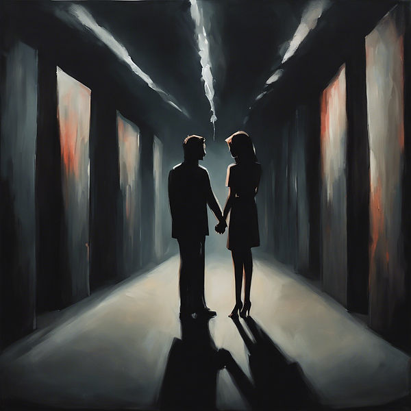 a man and a woman meeting only twice in on year holding hands in a dark room.jpg