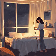 WOMAN SETTING BED BEFORE NIGHT.jpg