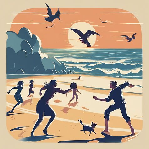 people playing catching chase games on the beach.jpg