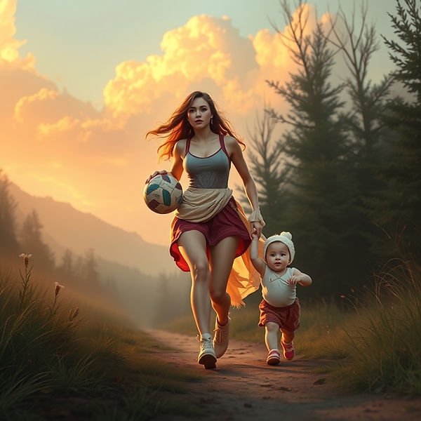 beautiful lady walking a baby doing sport.jpg